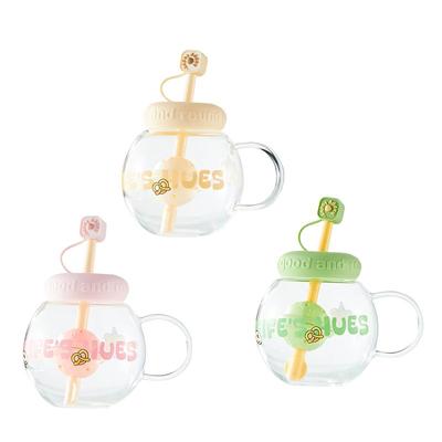 卡罗特玻璃杯带吸管大容量高颜值