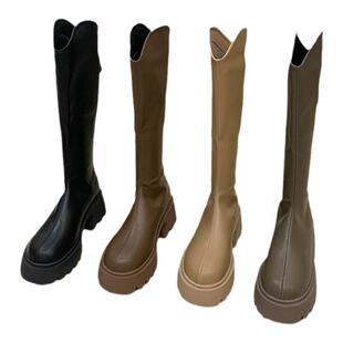 小个子厚底长筒靴子女秋冬季新款高筒长靴西部瘦瘦靴长统靴骑士靴