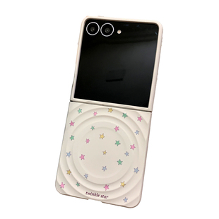 ins风彩色小星星磁吸波漾手机壳适用于三星zflip7/6小折叠华为PuraX硬壳小米mixflip2翻盖oppofindN3Flip荣耀