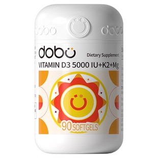 DOBO活性维生素D3成人女性孕妇5000iu软胶囊男女d3k2镁三合一补剂