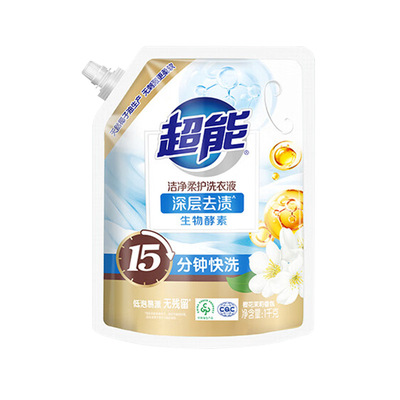 超能洁净柔护洗衣液1kg8袋装