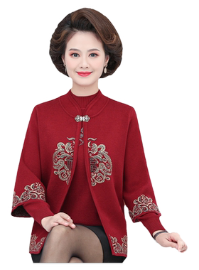 中老年人套装婆婆婚宴礼服两件套