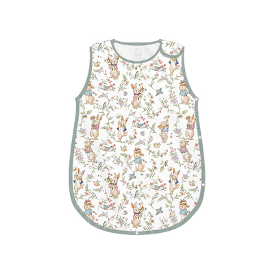 721星球婴儿睡袋夏季无袖背心式睡袋儿童60支竹棉短袖宝宝连体衣