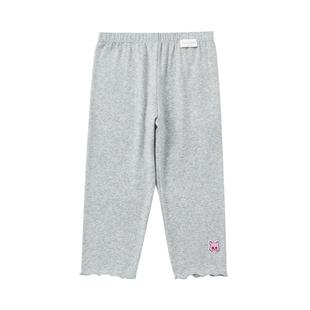 全棉时代女童裤子夏季外穿薄款打底七分裤儿童纯棉休闲打底裤子