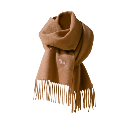 纯羊毛围巾女款2025新款冬季羊绒围脖女士女生高级感可爱小马护颈