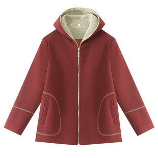 小个子妈妈秋装毛呢外套洋气2025新款中老年女士秋冬时尚呢子大衣