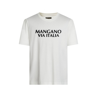 【长绒棉】Mangano曼加龙 植绒印花品牌时尚短袖25夏季新款T恤男