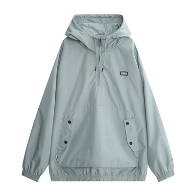 连帽半开襟拉链风衣夹克外套情侣