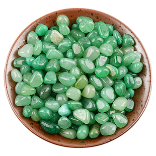 天然绿东陵玉碎石摆件水晶消磁绿色宝石碎料砂金石头铺面挖矿造景