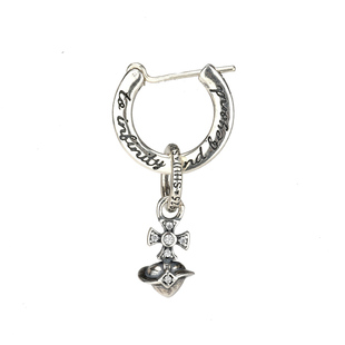 睡莲生生世世 原创设计925纯银耳圈英文星球元素百搭吊坠耳钉两用