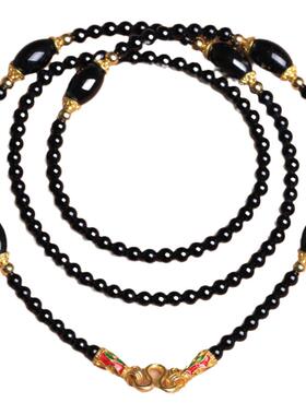 泰国佛牌水晶黑玛瑙毛衣链包邮