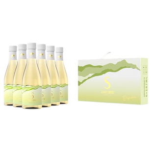 沙地酒庄品鉴送礼S半甜白10.5%vol微醺葡萄酒187ml*6瓶整箱礼盒装