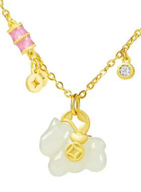 宫里上新天然和田玉小马项链