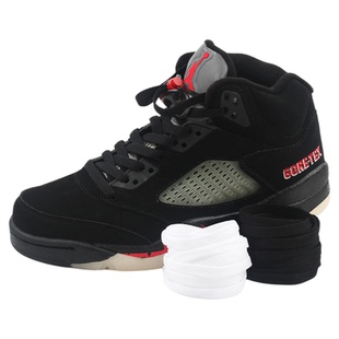 适配耐克AJ5流川枫白蝉翼篮球鞋男女款扁平鞋带白色黑色 原装品质