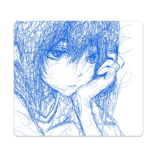 lumen默克莱因蓝鼠标垫fps电竞CS动漫线稿二次元电脑游戏办公桌垫