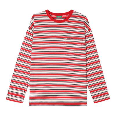 Momordica圆领纯棉通勤长袖T恤