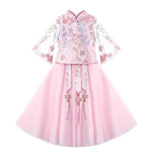 汉服女童2025新款秋冬儿童连衣裙冬装新年过年裙子国风拜年服冬季