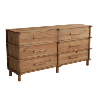 润家家居复古实木斗柜原木风餐边柜民宿老松木储物柜收纳抽屉柜