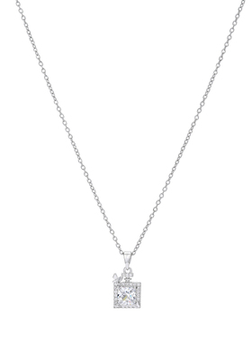 几何方钻锆石项链女蝴蝶锁骨链