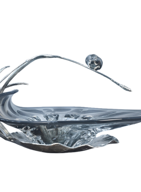 黄铜玻璃轻奢高档家用客厅果盘