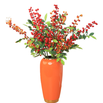 冬青红果发财果年宵花仿真花假花