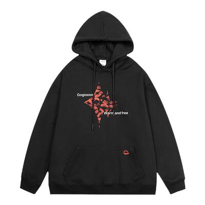GOGOSOON秋冬新款连帽个性加厚流行卫衣男460g原创加绒帽衫外套Q