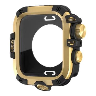 适用于applewatch11苹果手表s10改装全包秒变小泥王保护壳iWatch9/8/7金属ultra3壳膜一体三防表壳49/46/44mm