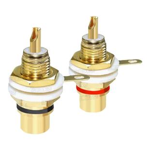 铜镀金 RCA莲花母座 信号音频音响功放 莲花插座端子AV母座接线柱