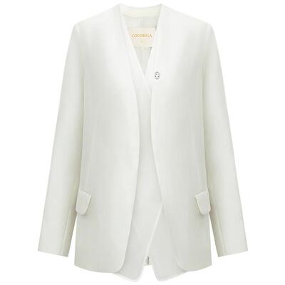 COCOBELLA丝光质感拼接西装