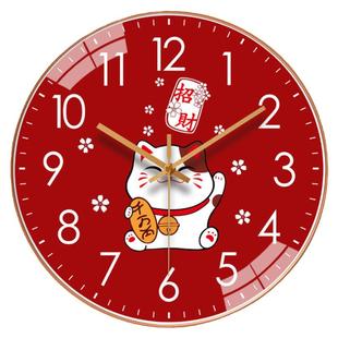 装饰画创意挂钟客厅简约静音免打孔石英钟现代家用挂表圆形石英钟