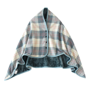 出口日本吸湿发热法兰绒盖毯懒人毯摇粒绒办公室披肩膝盖毯儿童毯