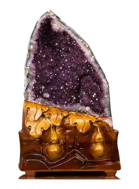 古玄空紫晶洞吉祥物收藏品摆件