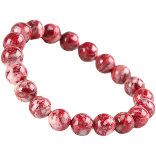 三号井天然朱砂手串官方原矿辰砂手工磨正品男女鸡血石手链