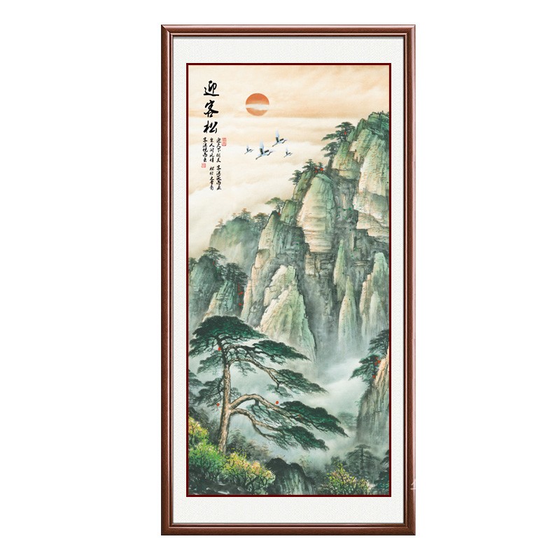 迎客松新中式招财镇宅风景玄关画