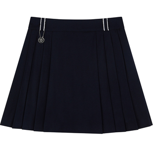 TeenieWeenie小熊女装半身裙25年冬新款休闲舒适学院风百褶迷你裙