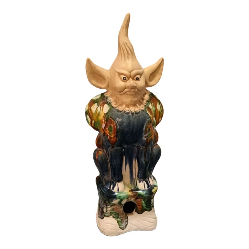 古代民俗用品唐三彩镇墓兽摆件