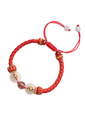 灵机麦玲玲2026年灵珑三合生肖红绳属马本命年手绳牛兔鼠太岁手链