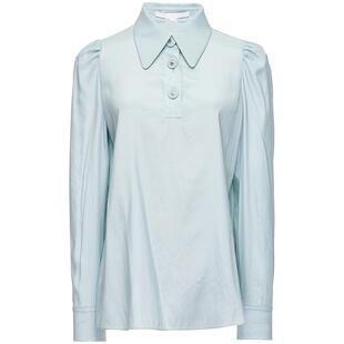 OBEG欧碧倩通勤泡泡袖衬衫秋气质光泽感上衣女10441042