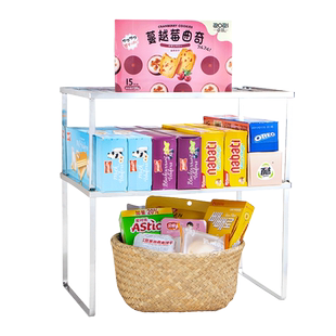 厨房柜子收纳分层架橱柜柜内不锈钢多层搁架台面桌面收纳架置物架