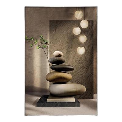 石来运转入户玄关装饰画侘寂风走廊过道挂画高级感大气客厅墙壁画