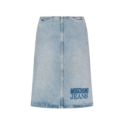 【惊喜特惠】M05CH1N0 JEANS 女士中长logo牛仔半裙MOSCHINO