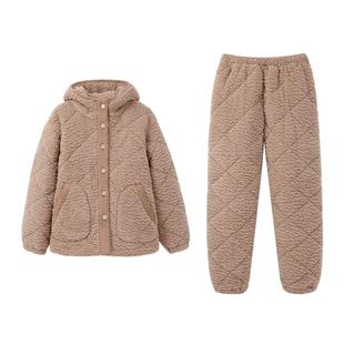 安之伴【巨保暖】三层夹棉情侣冬季睡衣女加厚珊瑚绒男家居服套装