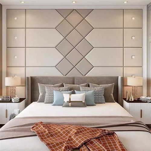 软包床头背景墙简约现代客厅软包背景墙硬包豪华欧式卧室床头软包