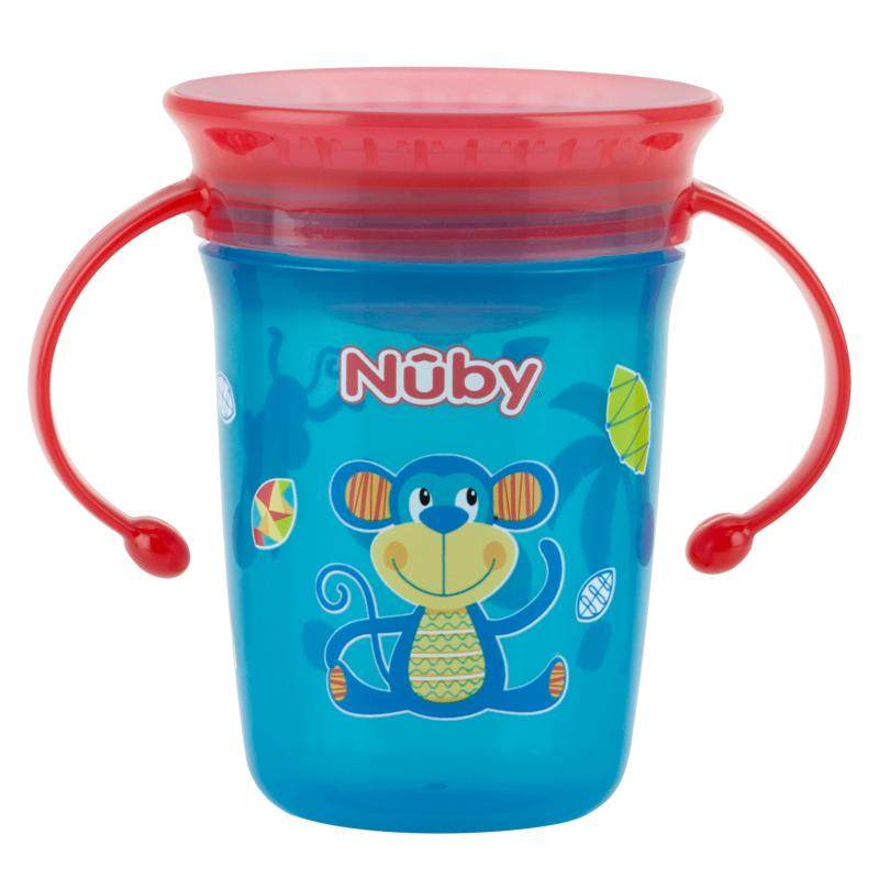 NUBY婴儿喝奶防呛带手柄学饮杯
