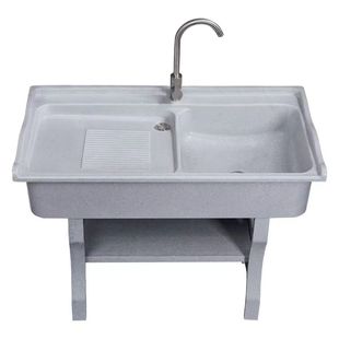 石英石阳台洗衣池台盆一体带搓衣板洗衣台室外庭院大理石洗衣水槽