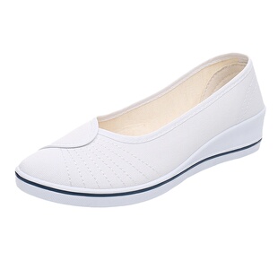 老北京布鞋护士鞋女夏季软底坡跟透气防滑不累脚医院专用工作鞋