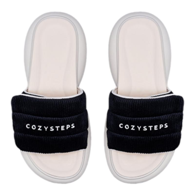 COZY STEPS可至春夏新款女士潮流一字拖甜美嘭嘭舒適厚底增高拖鞋
