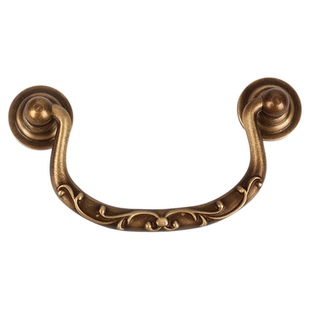 仿古黄铜书柜抽屉雕花铜拉手五斗橱铜把手仿古写字台梳妆台拉手