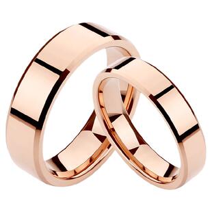 18k玫瑰金戒指 男情侣求婚戒彩金色对戒指女钨金尾戒饰品刻字定制