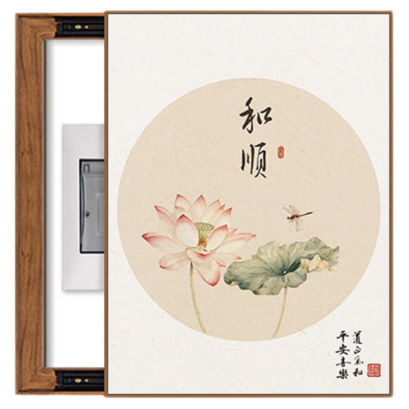 电表箱装饰画竖款免打孔遮挡挂画